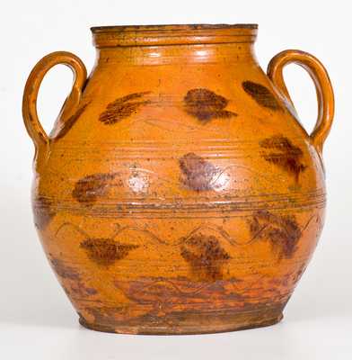 Large-Sized Redware Jar with Manganese Decoration, possibly Cain Pottery, East Tennessee