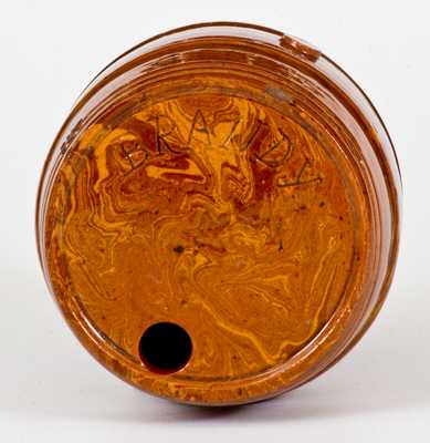 Rare Redware "Brandy" Keg Inscribed "E. Sheets / Philadelphia / 1853"