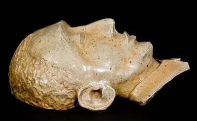 Very Unusual Stoneware Wall Sculpture of African American s Head, circa 1900