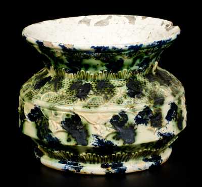 Unusual Stoneware FRITZ & BROTHER / RISING SUN, PA Molded Stoneware Spittoon