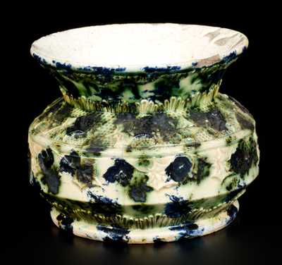 Unusual Stoneware FRITZ & BROTHER / RISING SUN, PA Molded Stoneware Spittoon