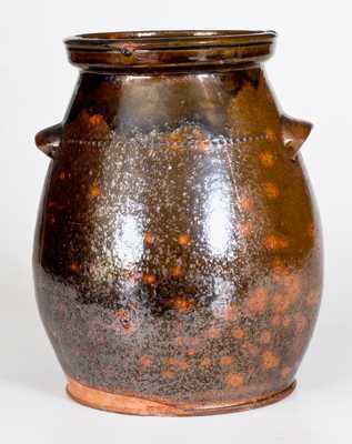 New England Handled Redware Jar