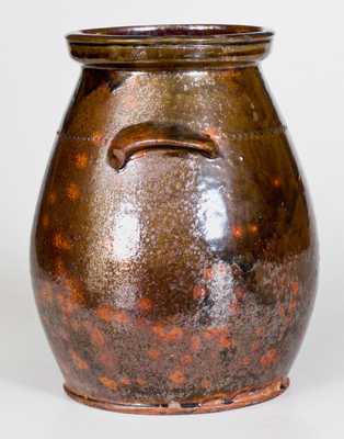 New England Handled Redware Jar