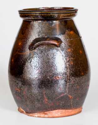 New England Handled Redware Jar