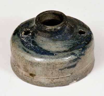 Early Stoneware Spouted Inkwell with Cobalt Decoration