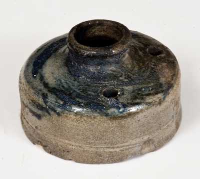 Early Stoneware Spouted Inkwell with Cobalt Decoration