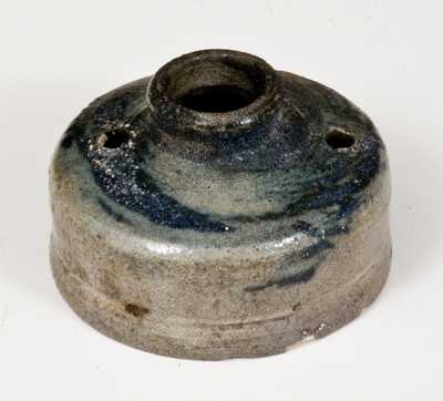 Early Stoneware Spouted Inkwell with Cobalt Decoration