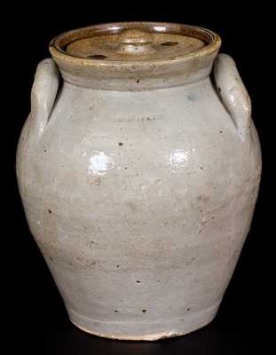 Unusual J. BENNAGE 1838 (Portage County, Ohio) Stoneware Lidded Jar