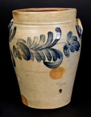 Remmey, Philadelphia Stoneware Jar with Bold Floral Decoration