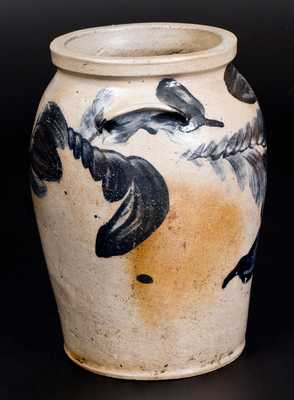 1 Gal. Baltimore Stoneware Jar w/ Floral Decoration, circa 1830