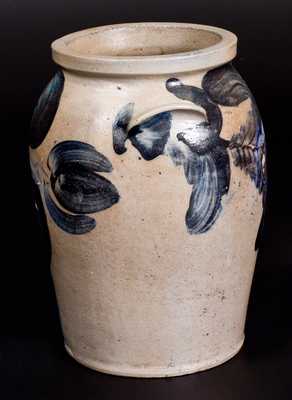 1 Gal. Baltimore Stoneware Jar w/ Floral Decoration, circa 1830