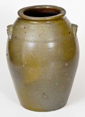 Rare MANUFACTURED BY J. CRUMBAUGH., Indianapolis, IN, c1820s Stoneware Jar