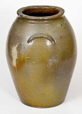 Rare MANUFACTURED BY J. CRUMBAUGH., Indianapolis, IN, c1820s Stoneware Jar