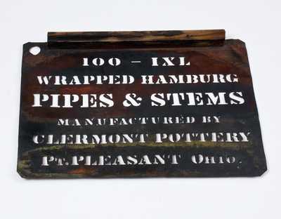 Extremely Rare and Important Stoneware Pipe Press, Point Pleasant, Ohio, 19th century