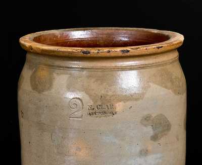 Rare 2 Gal. N. CLARK / PARKERSBURG, VA Stoneware Jar