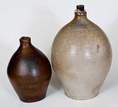 Lot of Two: LEWIS & GARDINER / HUNTINGTON, L.I. Ovoid Stoneware Jugs