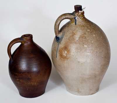 Lot of Two: LEWIS & GARDINER / HUNTINGTON, L.I. Ovoid Stoneware Jugs