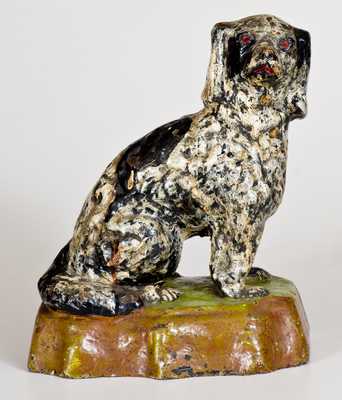 Stoneware Spaniel on Base, probably Western PA Origin