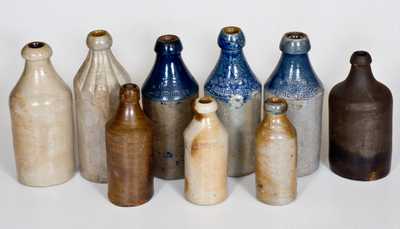 Lot of Nine: Stoneware Bottle Collection