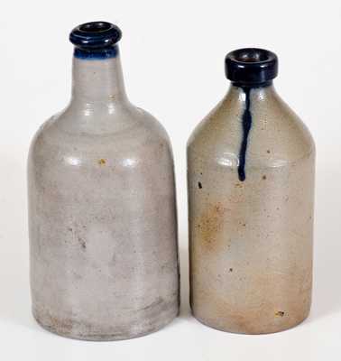 Lot of Two: Stoneware Bottles with Cobalt Tops, early 19th century