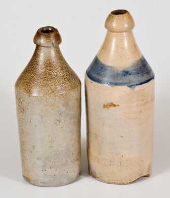 Lot of Two: Stoneware Bottles with Cobalt Decoration Impressed A. M. BRYDEN and PLYMOUTH