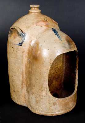 Extremely Rare Three-Gallon Philadelphia Stoneware Poultry Fountain w/ Cobalt Decoration