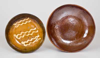 Two Pennsylvania Redware Dishes, fourth quarter 19th century.