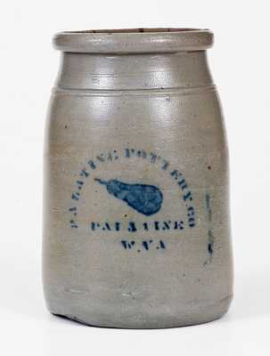 PALATINE POTTERY CO / PALATINE / W. VA Stoneware Pear Canning Jar
