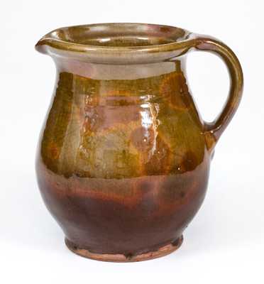 Glazed New England Redware Pitcher