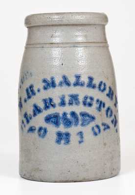 Scarce Western PA Stoneware Canning Jar w/ Clarington, Ohio Advertising