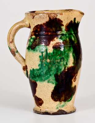 Shenandoah Valley (Strasburg, VA) Multi-Glazed Redware Cream Pitcher