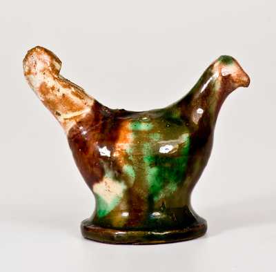 Exceedingly Rare Shenandoah Valley Multi-Glazed Redware Bird Whistle