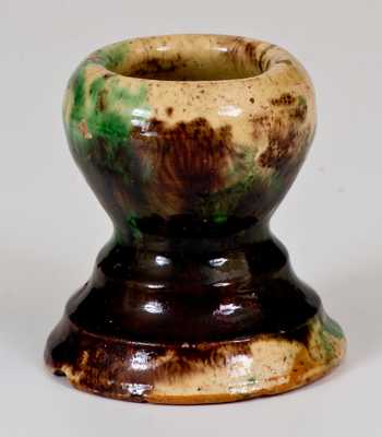 Shenandoah Valley Multi-Glazed Redware Egg Cup, Strasburg, VA