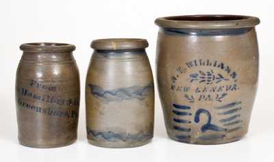 Three Pieces of Western PA Stoneware, circa 1870-80