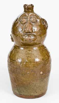 Important Southern Pottery Face Jug, Alabama origin, third quarter 19th century