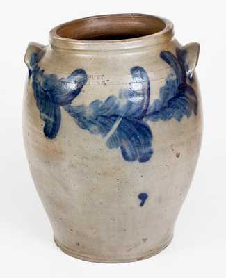 Exceptional R. BUTT (Washington, DC) Stoneware Jar w/ Elaborate Floral Basket Design