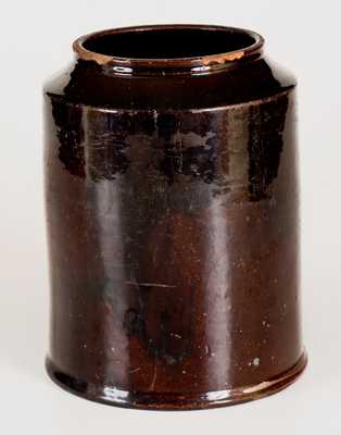 Rare Early John Bell Redware Jar w/ Raise-Face 