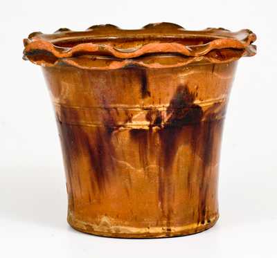 Redware Flowerpot att. Anthony Baecher, Winchester, VA or Thurmont, MD