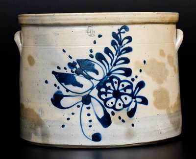 4 Gal. Stoneware Crock with Floral Decoration