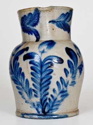 Remmey, Philadelphia Stoneware Pitcher with Floral Decoration, c1865