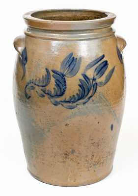 4 Gal. J. SWANK & CO. / JOHNSTOWN, PA Stoneware Jar with Floral Decoration