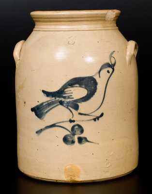 3 Gal. Stoneware Jar with Bird Decoration att. Fulper Pottery, Flemington, NJ