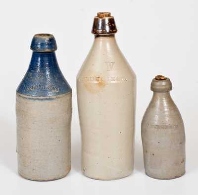 Lot of Three: Stoneware Bottles w/ Impressed Advertising incl. F. SANDKUHLER (Baltimore)