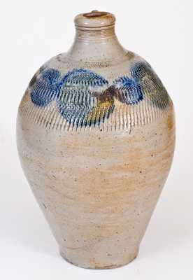 Very Unusual Manhattan Stoneware Jug with Coggled and Spotted Decoration