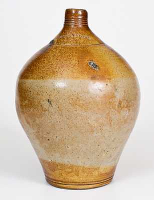 1 Gal. CHARLESTOWN, MA Stoneware Jug with Iron-Oxide Dip