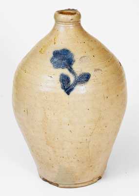 2 Gal. Stoneware Jug with Impressed Floral Decoration, probably Massachusetts