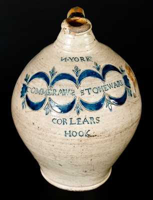 Exceedingly Rare and Fine Thomas Commeraw Stoneware Jug, African-American New York Potter