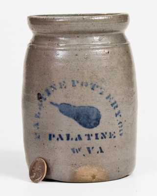 Scarce Small-Sized PALATINE POTTERY CO / PALATINE / W. VA Stoneware Pear Jar