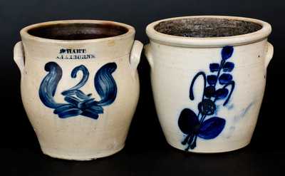 Lot of Two: NY State Stoneware Jars, One J. HART / SHERBURNE