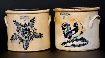 Lot of Two: J. & E. NORTON / BENNINGTON, VT Crocks w/ Fine Decoration